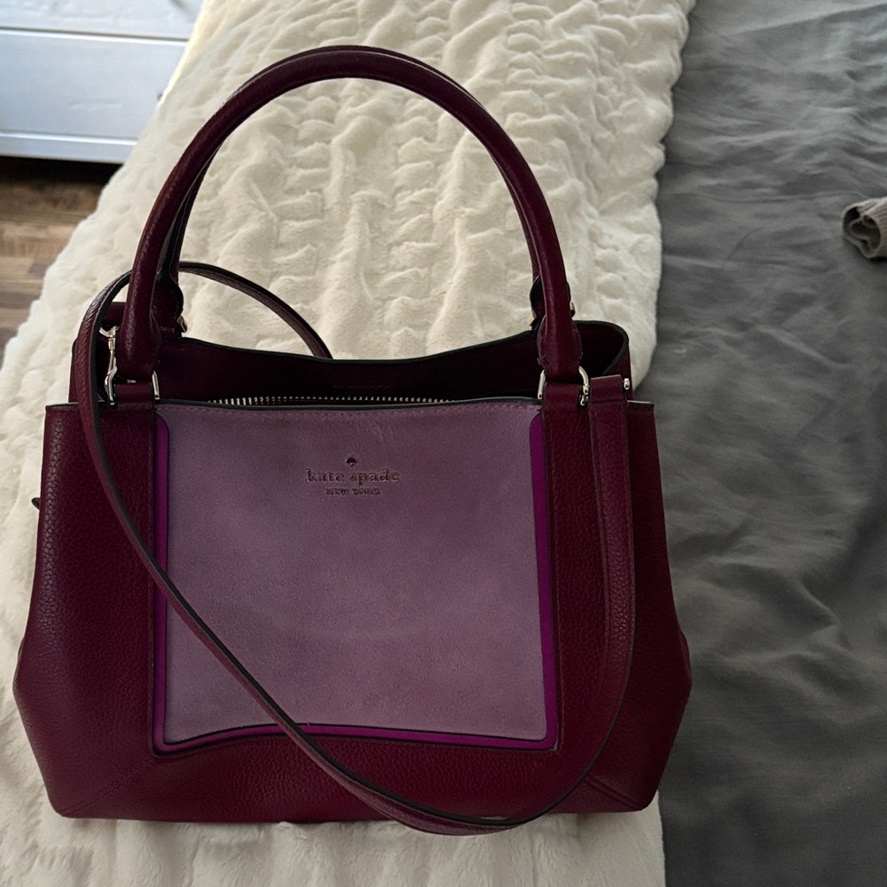 Kate Spade Burgundy and Lavender Satchel